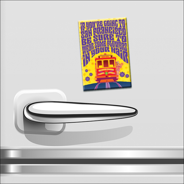 Cable Car Wear Some Flower Magnet