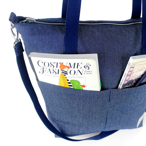 Aria Reversible Messenger: Denim Stitch