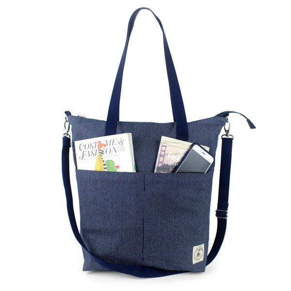 Aria Reversible Messenger: Denim Stitch