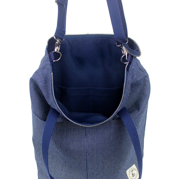 Aria Reversible Messenger: Denim Stitch