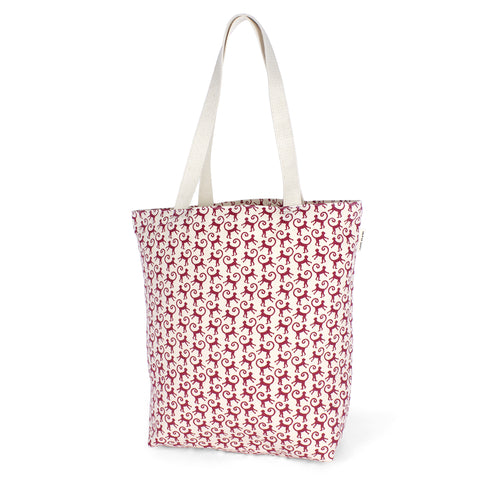 Everyday Tote: Monkey Crimson