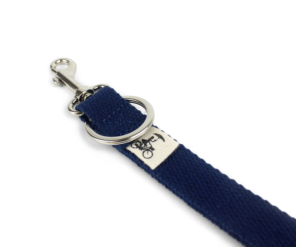 Key Ring; navy; wristlet; strap; cotton; bright; made in usa; keyring; blue