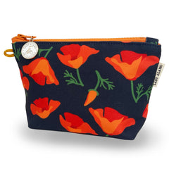 Lady Alamo: Little Zip Pouch, Poppy Charcoal