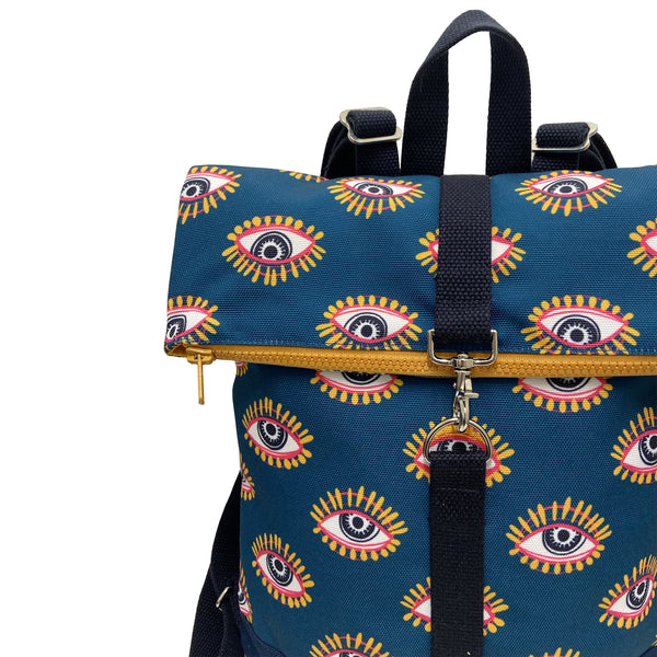 Mini Brightday Backpack: Eye Dark Teal