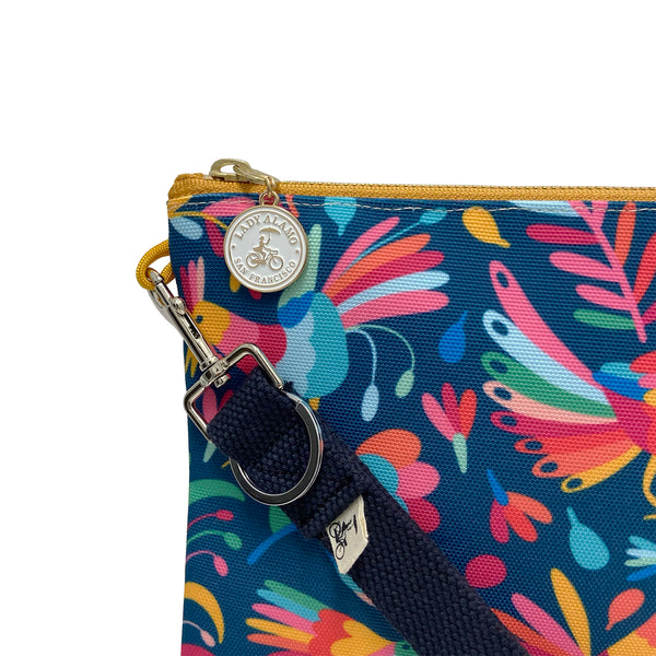 Miss Zip Wristlet: Otomi Indigo