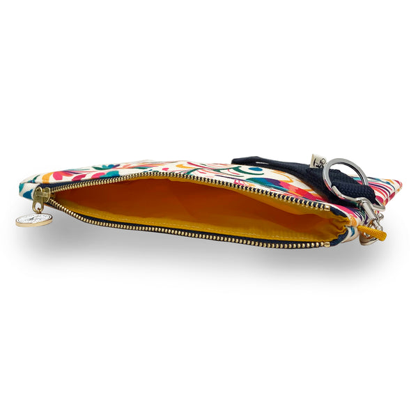 Miss Zip Wristlet: Otomi Ivory