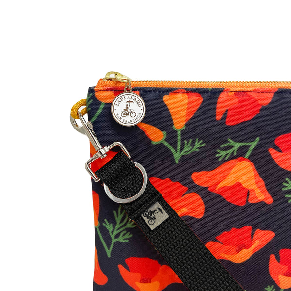 Miss Zip Wristlet: Poppy Charcoal