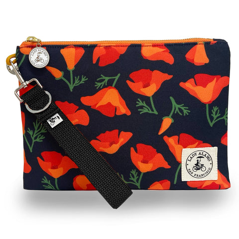 Miss Zip Wristlet: Poppy Charcoal