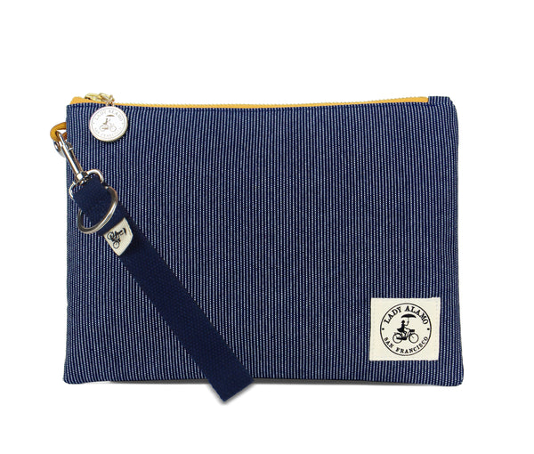 Miss Zip Wristlet: Denim Stitch