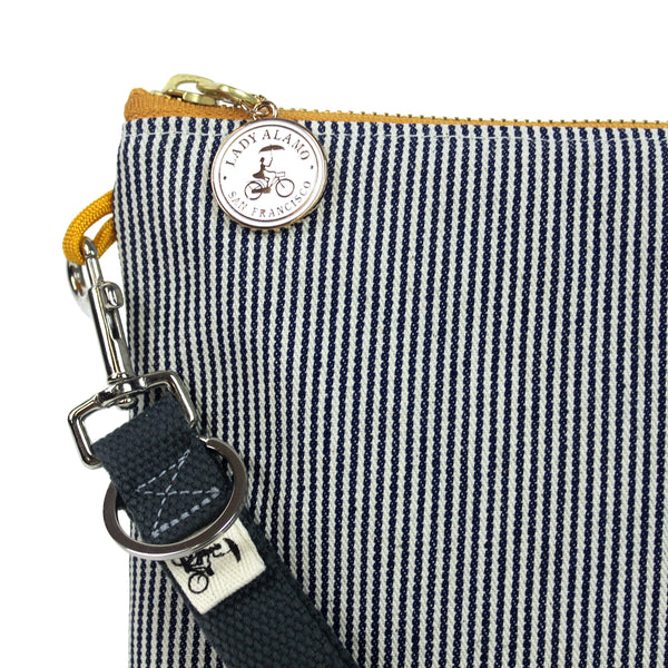Miss Zip Wristlet: Railroad Stripe