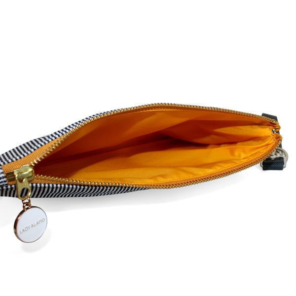 Miss Zip Wristlet: Railroad Stripe