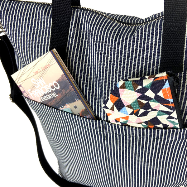 Aria Reversible Messenger: Hickory Stripe
